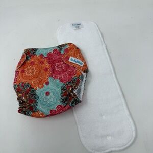 Mama Koala One Size Pocket Cloth Diaper With One Insert Orange Teal Pink